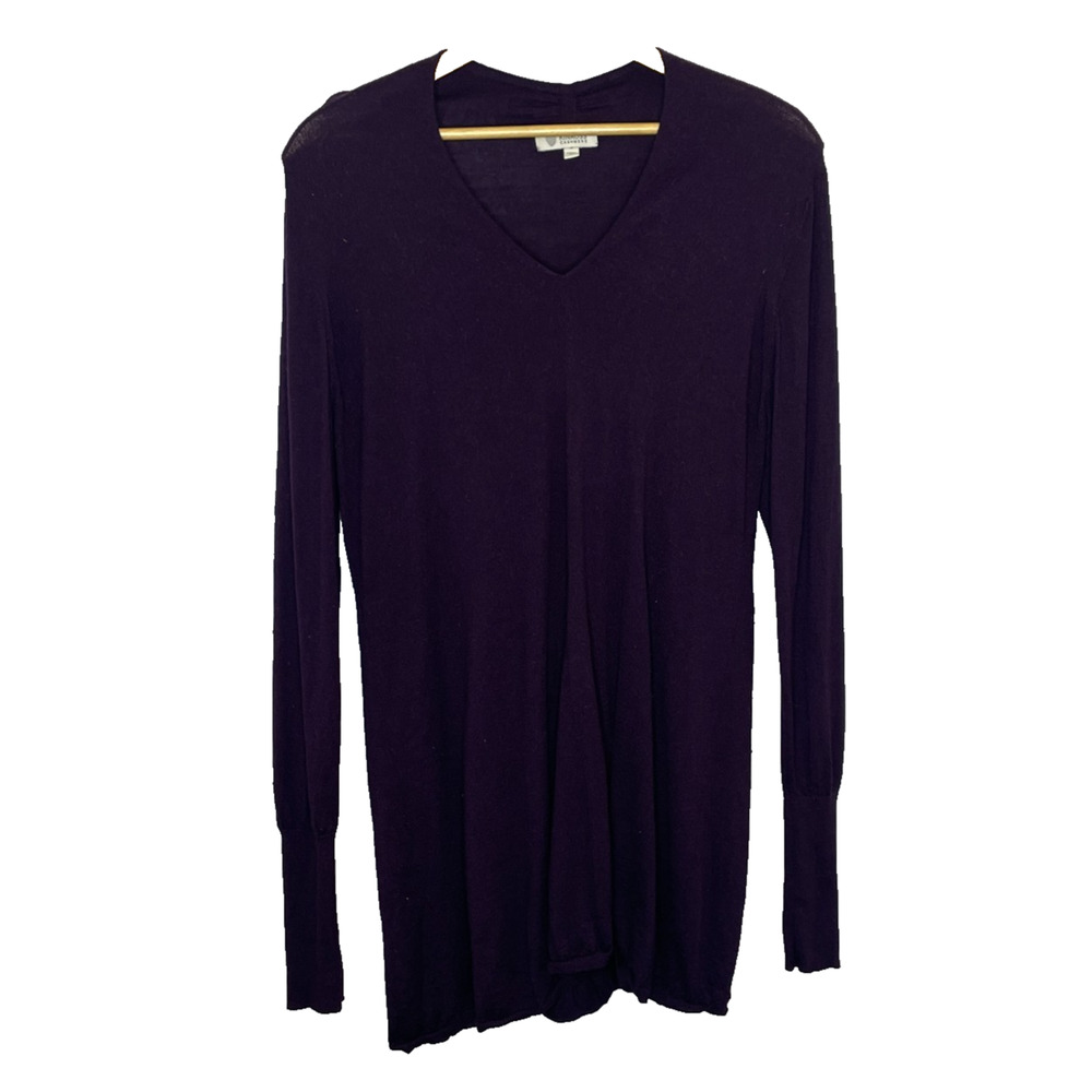 Women's XL Kinross Merino Wool/Silk Blend Purple Thin Knit Tunic Sweater